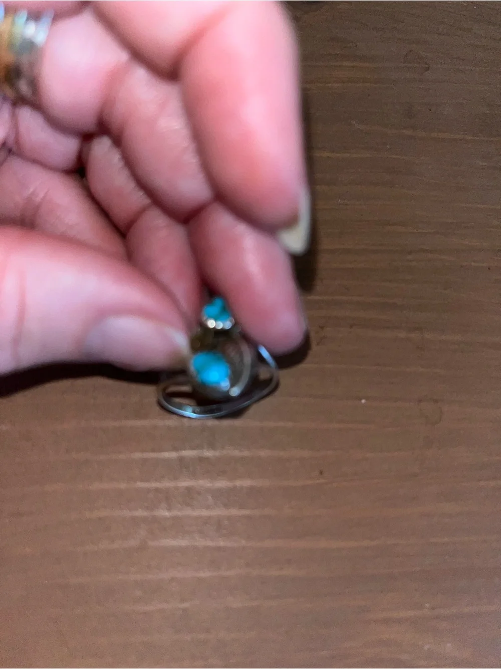 Navajo Kingman genuine turquoise 925 sterling silver stamped handmade artisan 7